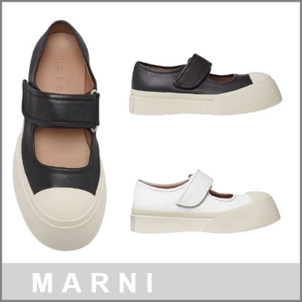 【夏の定番商品】人気アイテム再入荷！MARNI(マルニ) マルニ  スニーカー  ベルクロ 厚底 プラットフォーム レザー シューズ 靴 レディース レギュラーフィットのスニーカー
